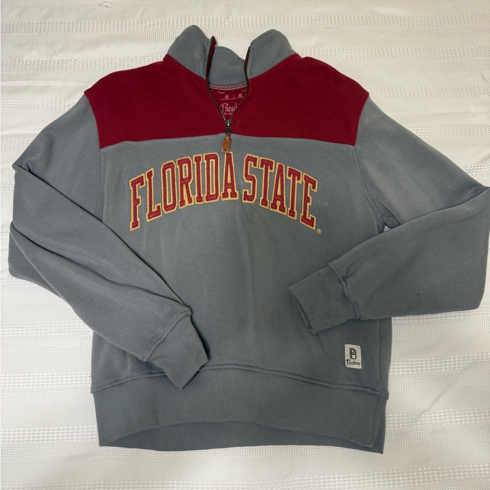 Pressbox Florida State Women’s Gray and Maroon Zip Up Sweater